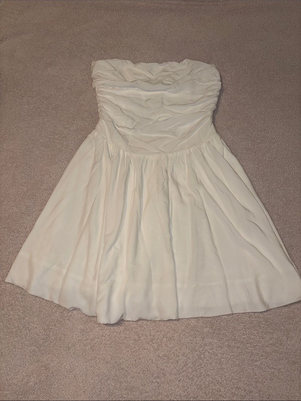 Princess Polly Strapless Ruched Bust Cream Cocktail Dress